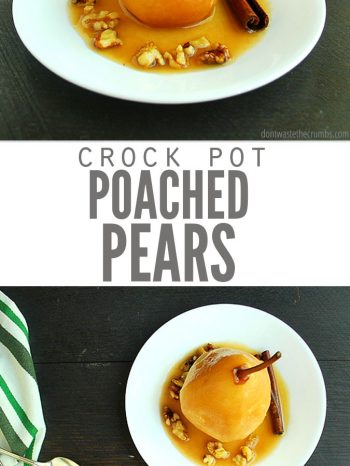 This simple recipe for Crock Pot Poached Pears is the perfect way to serve a light, #healthy and delicious dessert following a hearty family dinner.