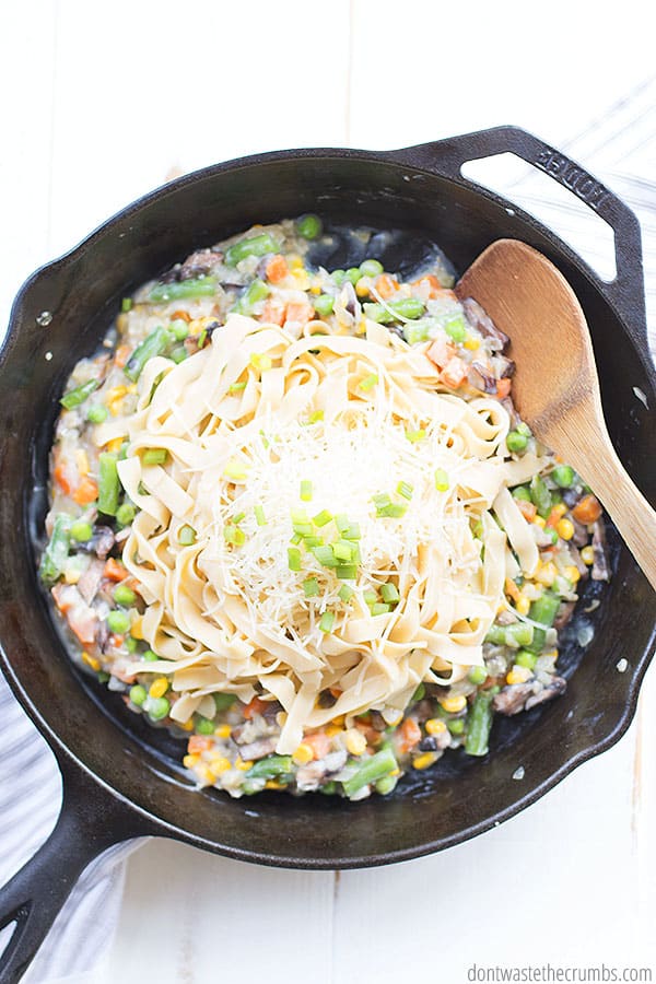 My recipe tops vegetable pasta primavera with Parmesan cheese, but you can easily omit that if you are making it dairy-free. Use gluten-free pasta to make the recipe gluten-free!