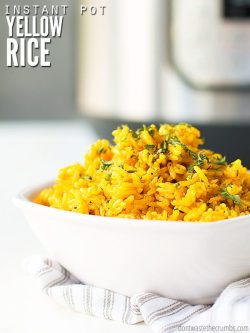Learn how to cook this quick and easy yellow rice recipe in an Instant pot or pressure cooker. Use simple ingredients for the absolute best yellow rice!