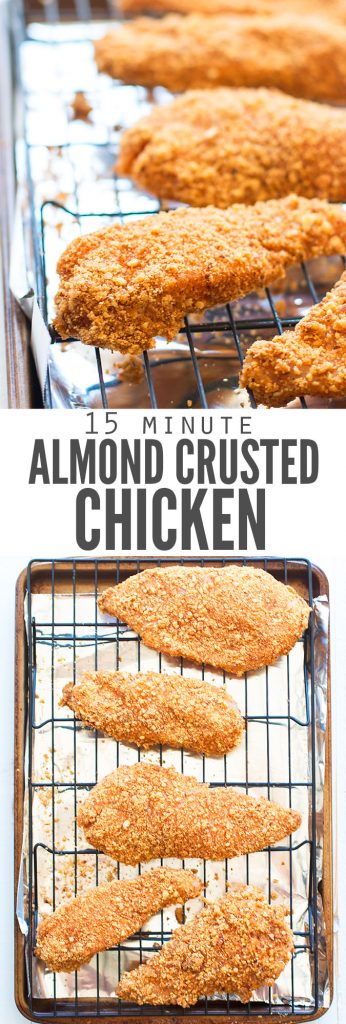 Inspired by Whole30 cashew crusted chicken, this almond crusted chicken is full of fantastic flavor. It’s also paleo, Whole30, and low carb.