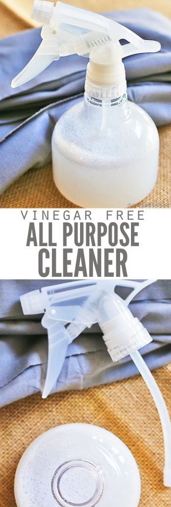 A simple 3 ingredient recipe for homemade all purpose cleaner - no vinegar. Uses Castille Soap which is great at cleaning grease yet gentle on surfaces! #dontwastethecrumbs