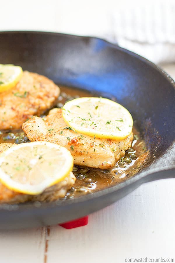 This lemon caper chicken piccata is one of my family's favorite! Serve over rice with some vegetables for an easy 30 minute meal!