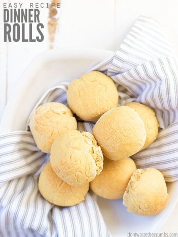 These quick and easy dinner rolls come out super soft and fluffy. Made with 5 simple ingredients, they are healthy and always freezer-friendly.