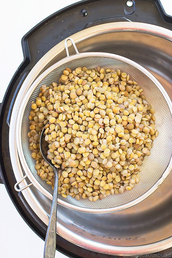 Are you wondering how much liquid to cook instant pot lentils with? I use 1.5 cups of water per 1 cup of lentils.