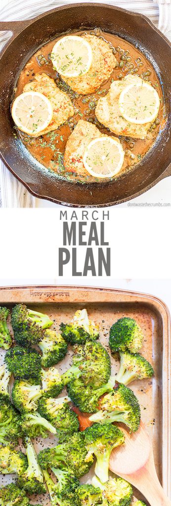 Spring Recipes Meal Plan for March