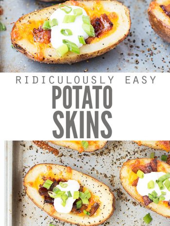 Quick potato skins are an easy way to take an ordinary vegetable and turn it into something the whole family loves. These are #crispy, #healthy and loaded with delicious toppings. #dontwastethecrumbs