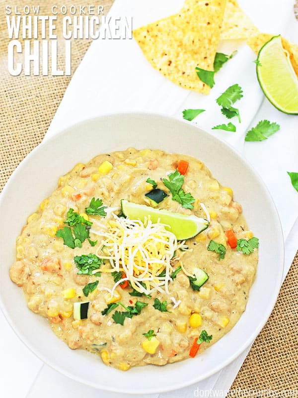 Try this delicious recipe for slow cooker white chicken chili. It’s easy, creamy, and flavorful plus it’s freezer-friendly, and always a family favorite! Try topping it with cilantro, shredded cheddar cheese, and a dollop of lime crema for extra zest!