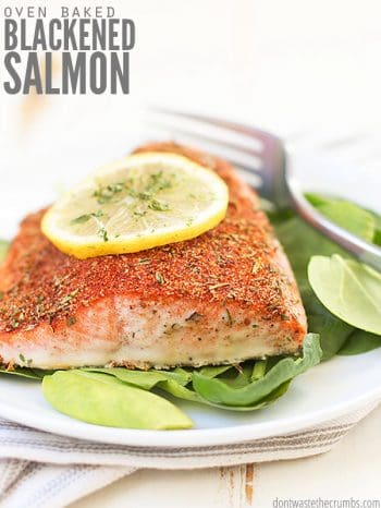 Try this super fast and easy recipe for blackened salmon. Perfect for weeknight suppers when you're short on time. Pair with simple sides like lemon butter asparagus for a healthy and delicious dinner! 