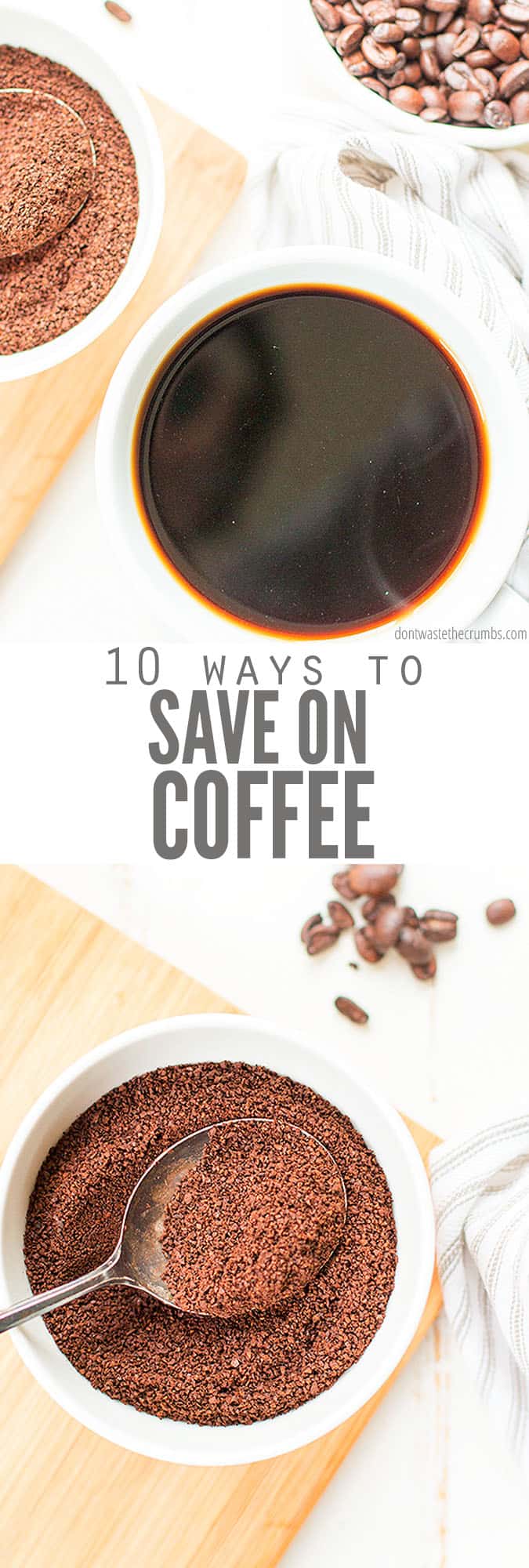 Explore these 10 Ways to Save Money on Coffee at home with these great tips to help you enjoy a great morning brew without busting the budget! Enjoy a cup of coffee with our rich and delicious Homemade Vanilla Bean Coffee Creamer. 
