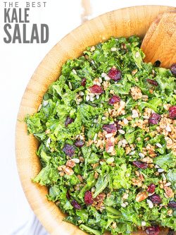 This recipe for our Best Kale Salad is so quick and easy to make. Crispy massaged kale gives this salad it's amazing flavor. Make ahead or save as leftovers. Pairs great with our Almond Crusted Baked Chicken or with our Easy Crunchy Quinoa Salad.