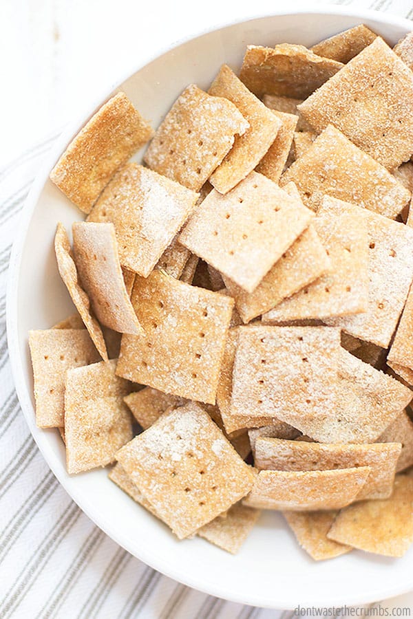 Bowl of homemade crackers