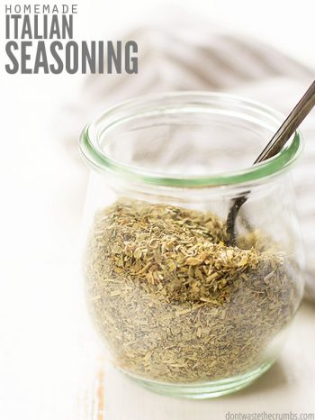 Easy recipe for the best Italian seasoning blend. Cheaper than McCormick brand, perfect for using in recipes like chicken, spaghetti & meatballs, and more! :: DontWastetheCrumbs.com