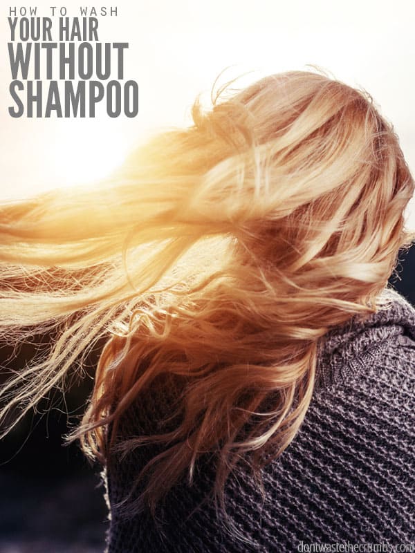 This method to wash your hair naturally without shampoo works wonderfully. I made the switch years ago & it's been great - no shampoo & no greasy hair! :: DontWastetheCrumbs.com