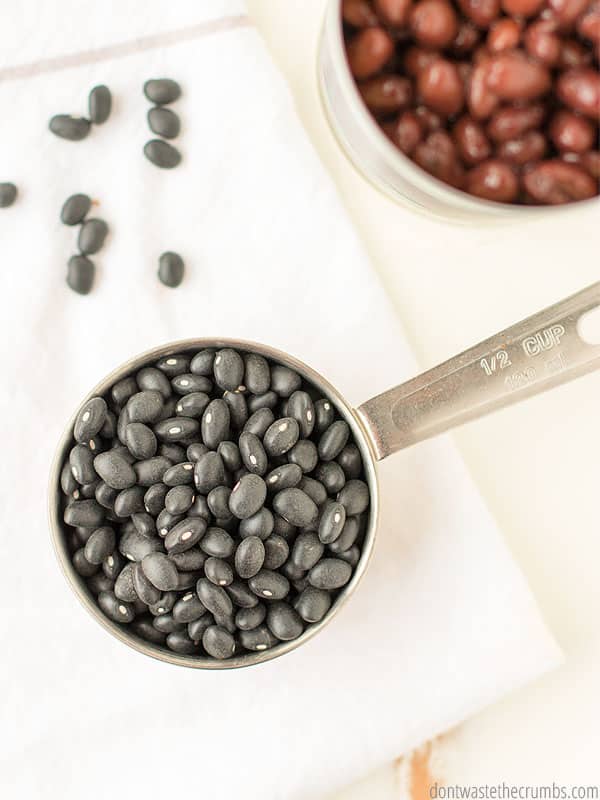 Have you ever tried making beans from a bag instead of canned? It is actually cheaper, usually, and healthier!