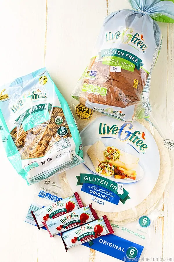 There are so many options for buying gluten free pantry items at Aldi. Find your GF pasta, whole grain GF bread and GF tortilla wraps! Don't forget the yummy gluten free breakfast bars! 