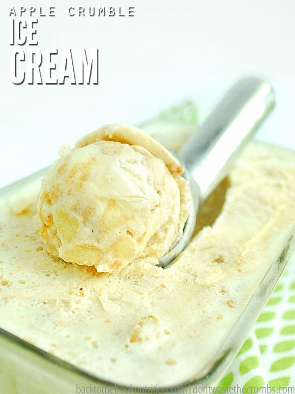 When apples are in season, we can't wait to make homemade ice cream - apple crumble ice cream that is! Homemade crumble topping with fresh apples and sweet ice cream, it's literally our favorite flavor and so much healthier than store bought!