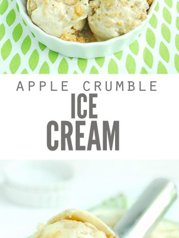 This Homemade Apple Pie Ice Cream is a perfect blend of spiced baked apples, buttery crumble topping, and homemade vanilla ice cream.