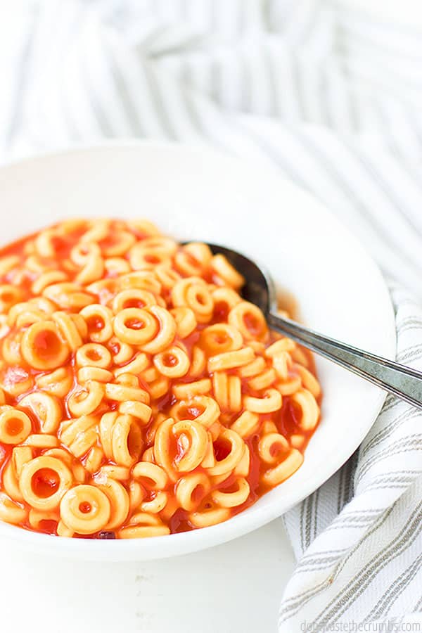 This recipe for spaghetti o's is versatile. You can use gluten-free pasta, or even different types of tomato sauce!