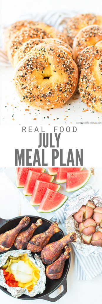 Use this one month meal plan for July to help you with dinner ideas in summer! Easy, healthy, fresh meal ideas to feed your family good food all month long.