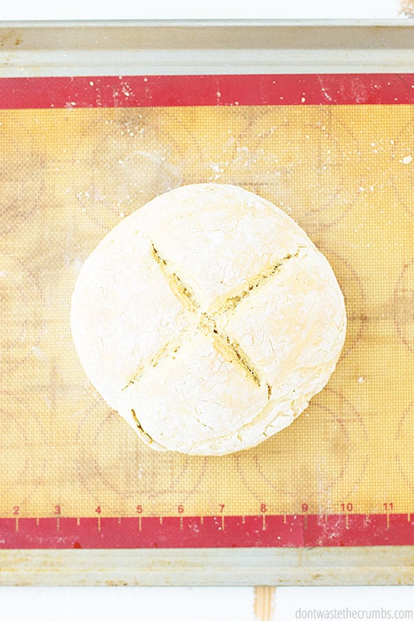 Making bread without yeast is easy with this recipe. Just be sure to shape the dough correctly so the bread bakes evenly and rises properly.