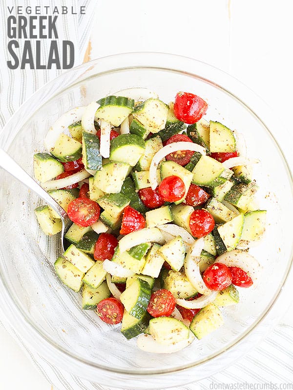 This easy traditional Greek salad recipe is perfect for summer! No cooking and so easy to make!