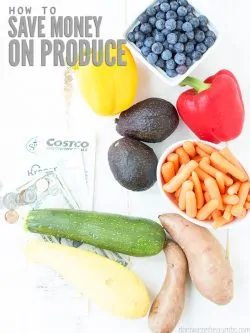 Learn how to save money on produce with this helpful guide. I share tips and tricks for meal planning, shopping for produce, and how to store produce. :: DontWastetheCrumbs.com