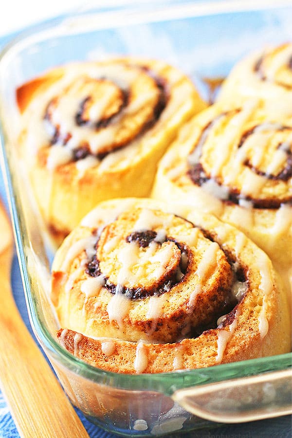 Homemade Cinnamon Rolls are the perfect homemade breakfast for this real food monthly meal plan for December!