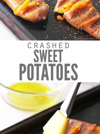 Crash Hot Sweet Potatoes is our favorite smashed sweet potato recipe, perfect for the whole family! They're delicious, easy, crispy & frugal! Pairs perfectly with Almond Crusted Baked Chicken.