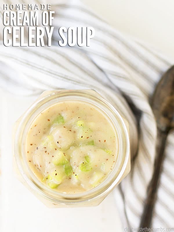 Homemade Cream of Celery Soup is so much healthier than canned condensed soup. The perfect quick & easy recipe for all of your casseroles, or enjoy alone as a light lunch with slice of Homemade Oat Bread. 