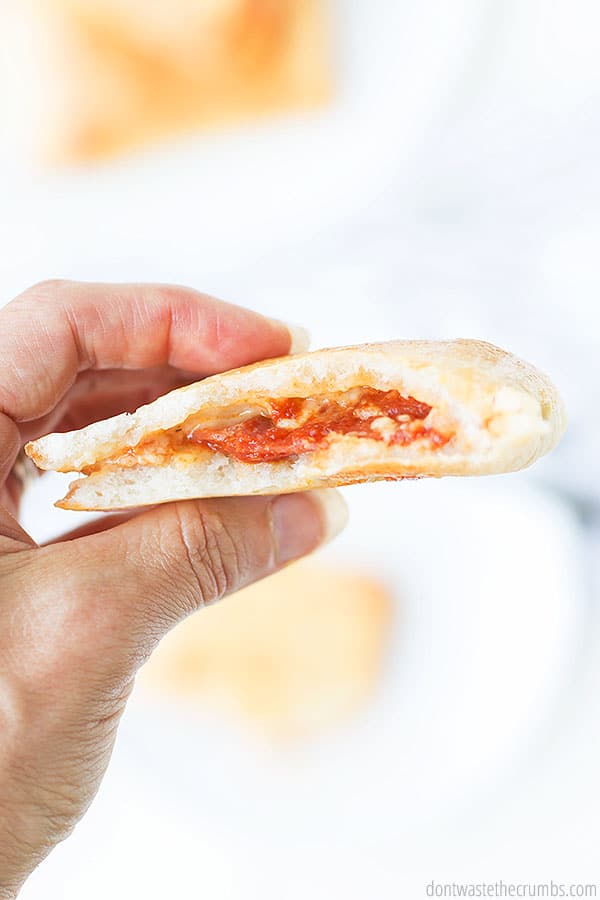 Mini Pizza Pockets (with yeastless pizza dough) - Eats Delightful