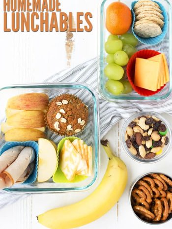 Ditch the processed boxes and make healthy homemade lunchables instead. They cost less than $1 and contain nothing but 100% real food!