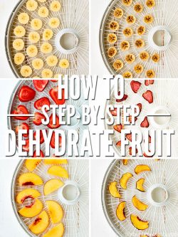 Learning how to dehydrate fruit is very easy with these simple steps. Dried fruits make for perfect healthy snacks or use them in your favorite recipes like our homemade granola bars! :: DontWastetheCrumbs.com