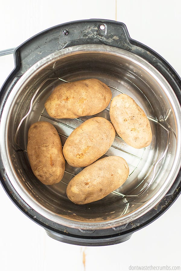 These instant pot baked potatoes take only 15 minutes to cook to fluffy perfection.