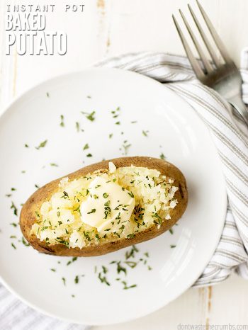 Instant Pot Baked Potatoes are qua quick and easy recipe for light and buttery baked potatoes that come out wonderfully cooked every time! Enjoy with a bit of homemade guacamole or alongside my favorite burger.