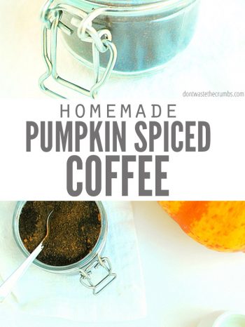 Homemade Pumpkin Spice Coffee is the easiest "holiday" recipe ever! Add just 2 simple ingredients to your coffee maker or french press. Pairs perfectly with my homemade pumpkin pie spiced coffee creamer or my homemade vanilla bean coffee creamer!