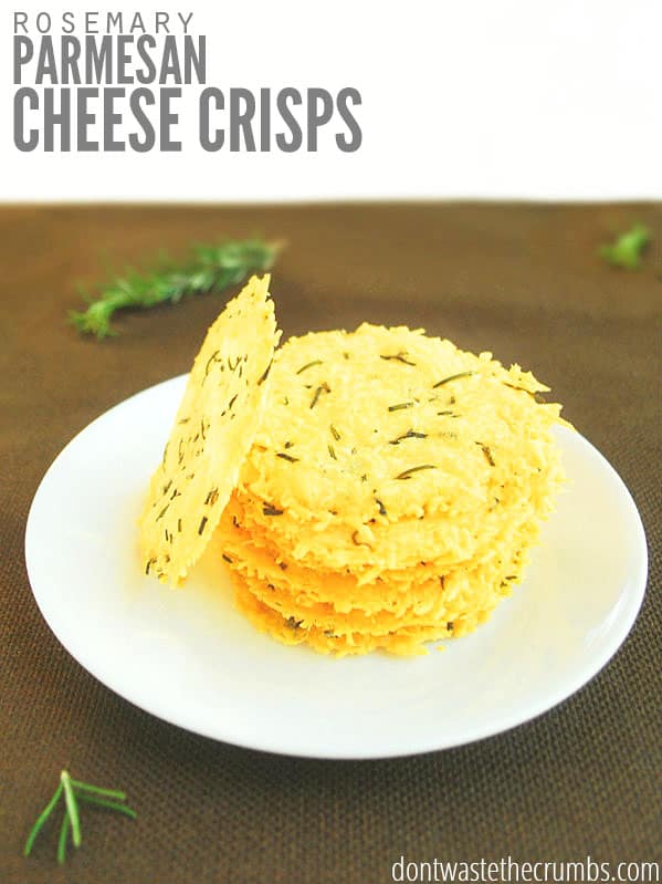 This Parmesan Crisps recipe is quick & easy to make, light & crunchy, and so full of flavor - a perfect side, snack, or last minute appetizer! Enjoy as a topping for a bowl of Easy Minestrone Soup or a Kale Caesar Salad. 
