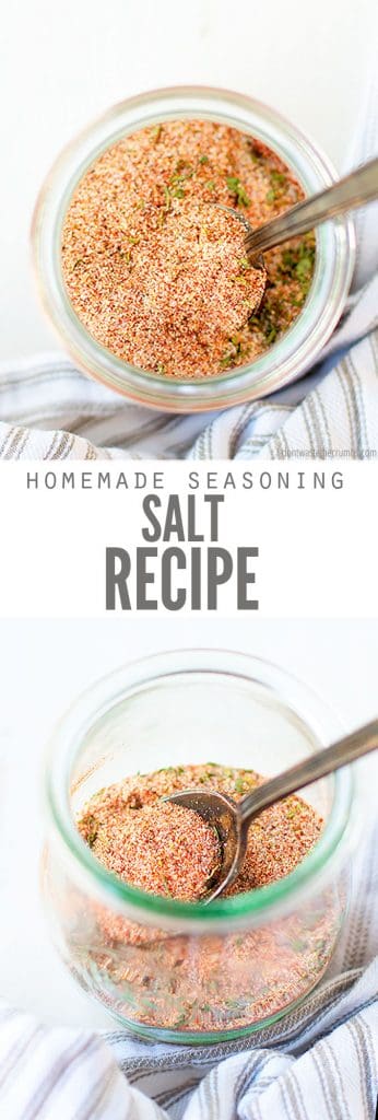 This Homemade Seasoning Salt is the best seasoned salt blend to add to all of your favorite recipes! Natural, frugal, quick & easy!