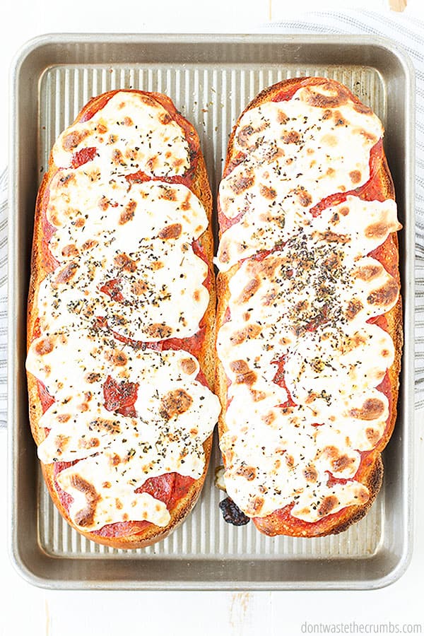 Freshly baked French Bread Pizza