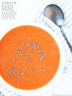 This easy and creamy homemade tomato basil soup is a winter soup must!