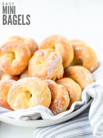 These Mini Bagels are so soft and delicious! A quick & easy baked mini bagels recipe - ready in under 30 minutes! Plus, they’re freezer-friendly, affordable, and entirely customizable. For mini blueberry bagels, just add dehydrated blueberries!