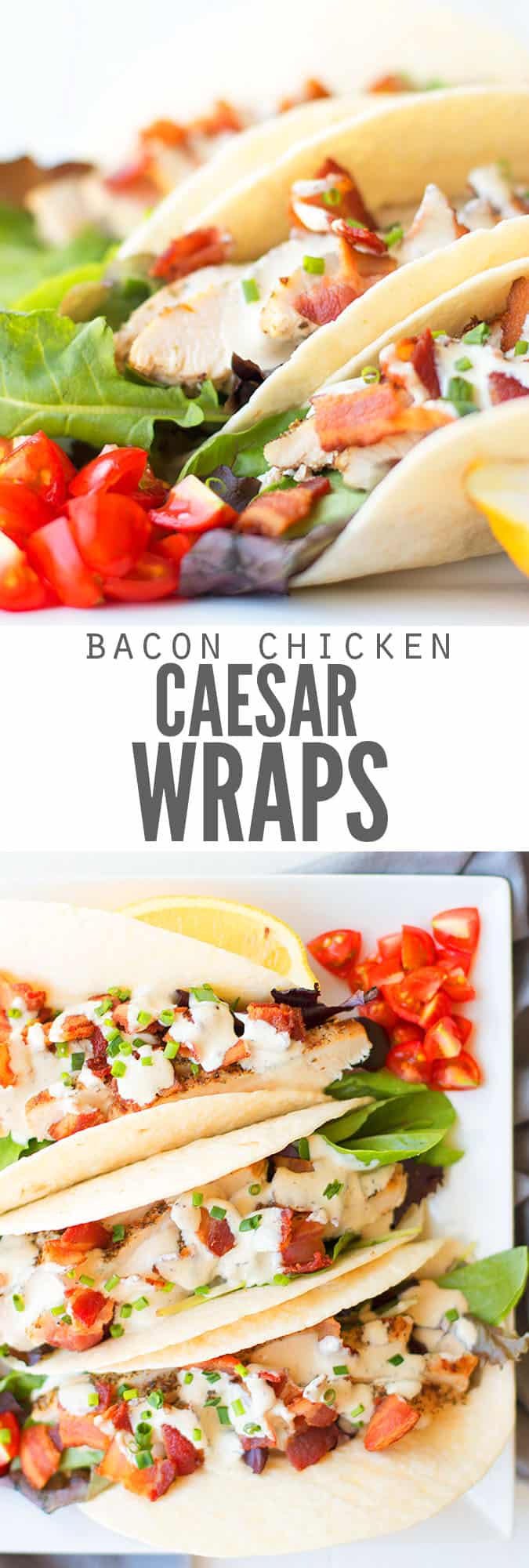 These bacon chicken Caesar salad wraps are better than the restaurant! Easy recipe using shredded or crispy chicken, served with potatoes for an easy meal.