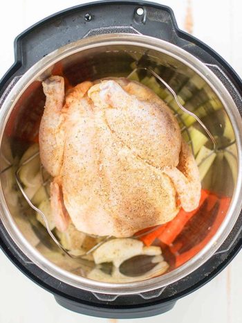 Short on time? Get dinner done in 30 minutes and cook your WHOLE chicken in the Instant Pot. No need to thaw - you can even cook it from frozen! Season with homemade poultry seasoning, or blackened seasoning for a fun kick!