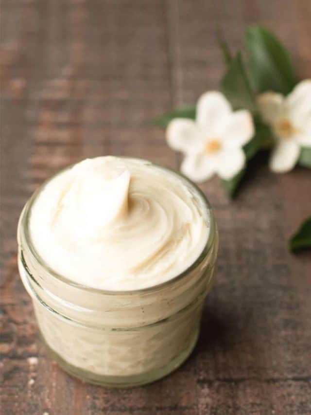 Whipped magnesium lotion in a mason jar.