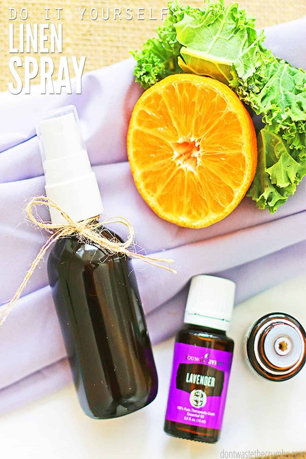 Homemade linen spray made with essential oils