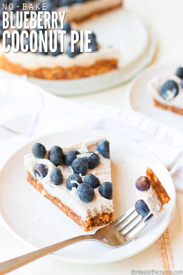 No-bake coconut blueberry cream pie is easy, delicious, and Whole30 approved! It is also paleo, keto, dairy-free, grain-free, and allergy-friendly. You can switch up the flavor by making it strawberry, raspberry, or even pineapple!