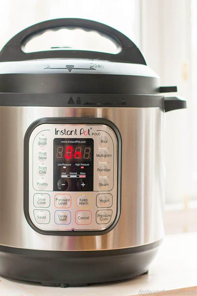 You can use the Instant Pot method for baking your pumpkin for homemade pumpkin puree!