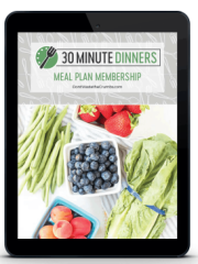 tablet showing cover of 30 minute dinners membership