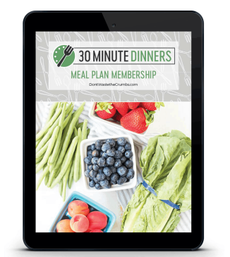 tablet showing cover of 30 minute dinners membership