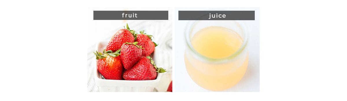 Image containing recipe ingredients fruit, and juice.