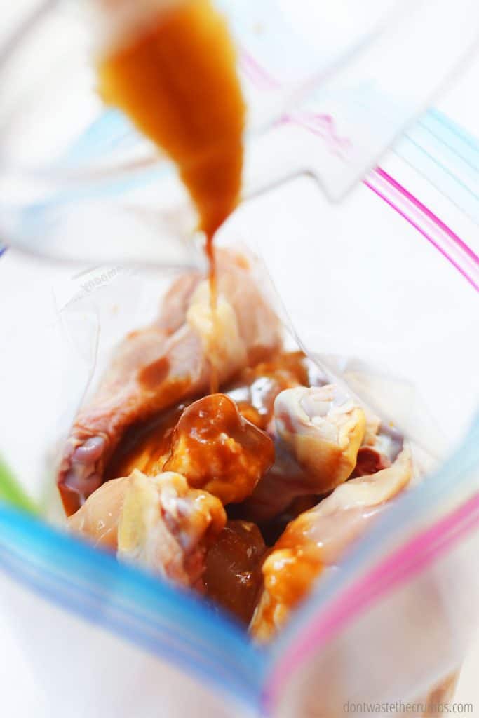 You can make a spicy chinese-style marinade for chicken. Pour it over the chicken pieces in a zip-seal baggie, and let it marinate for a few hours. 
